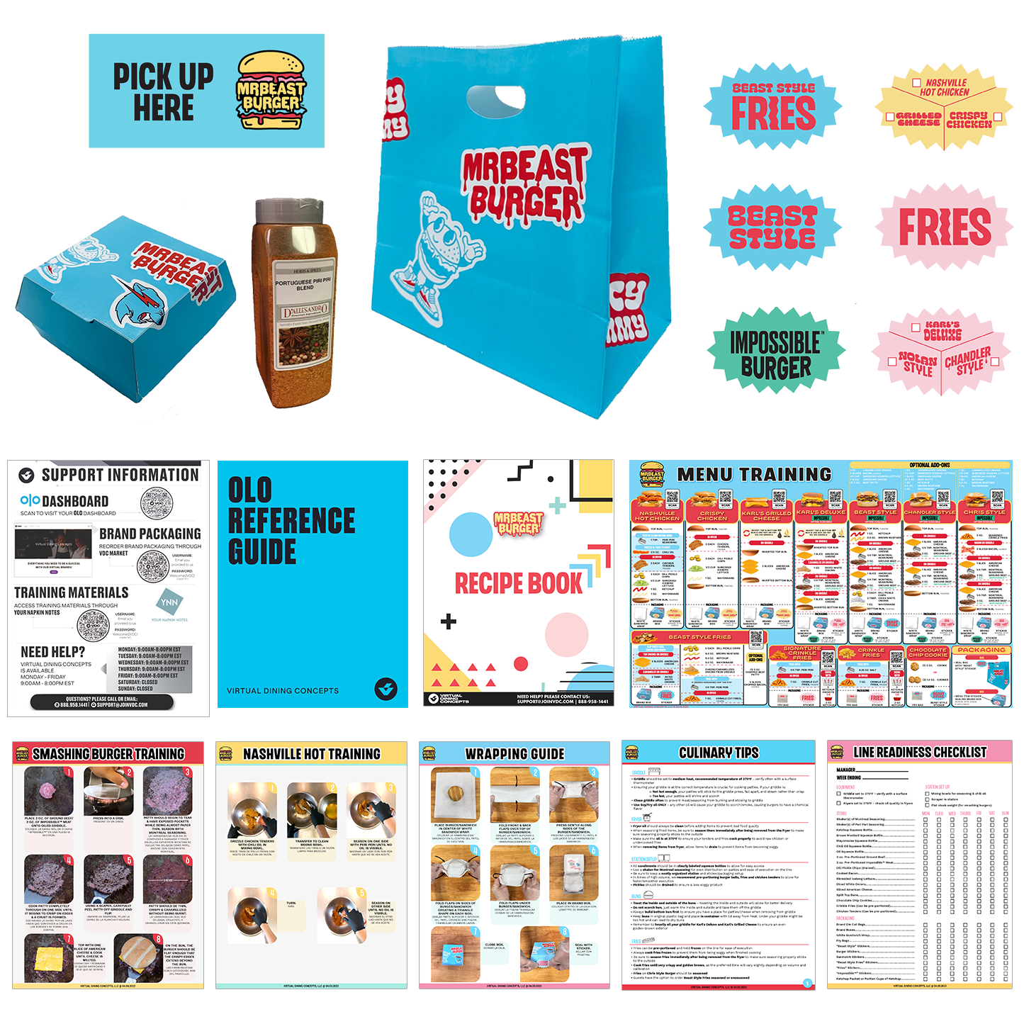MRBEAST BURGER - GRAND OPENING KIT & TRAINING PACKET (WITH PERI PERI SEASONING) - VDC